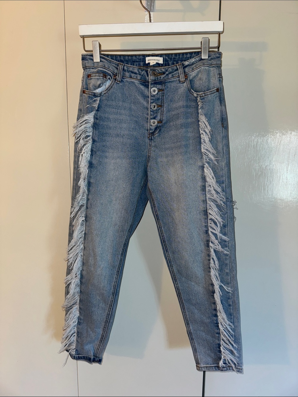 Distressed Fringe Jeans